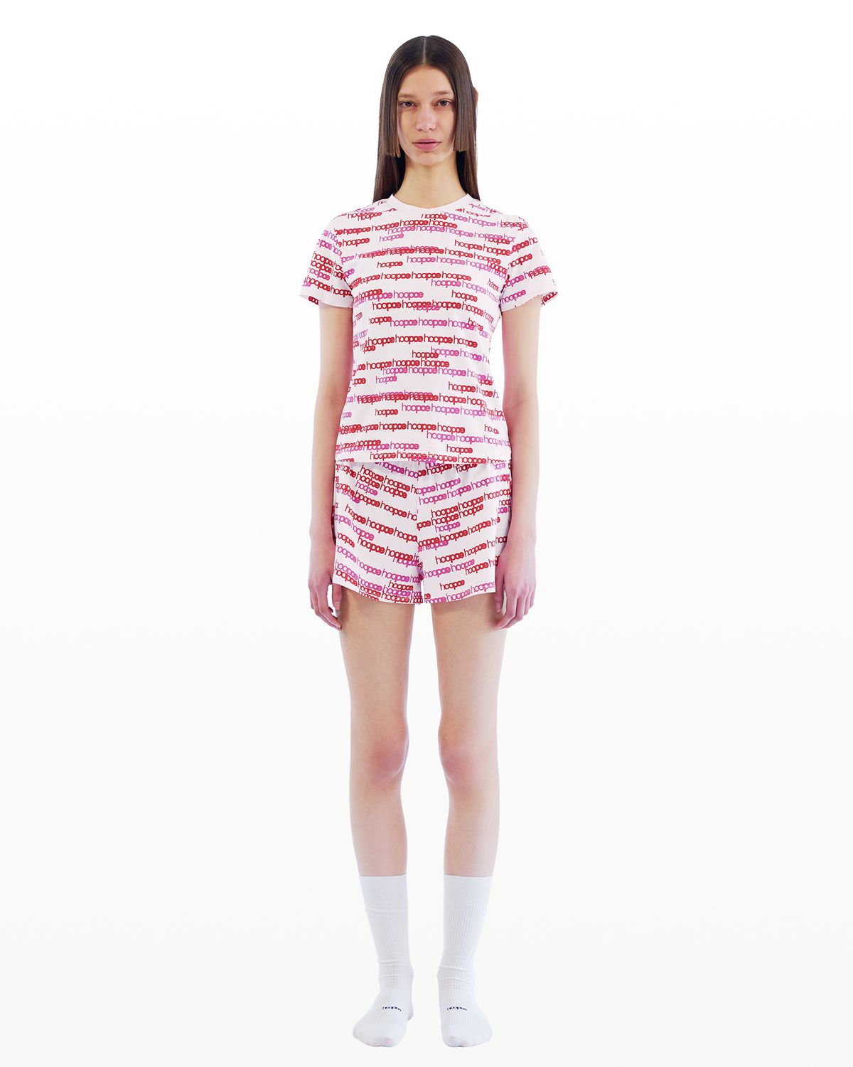 후포(HOOPOE) lettering t-shirt & boy-shorts_hoopoe pink