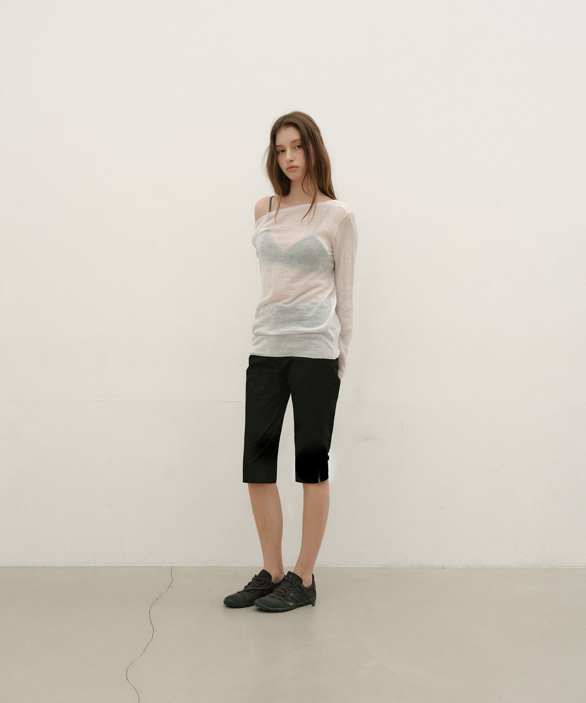 로우타이드(LOW TIDE) LABEL CAPRI PANTS [BLACK]