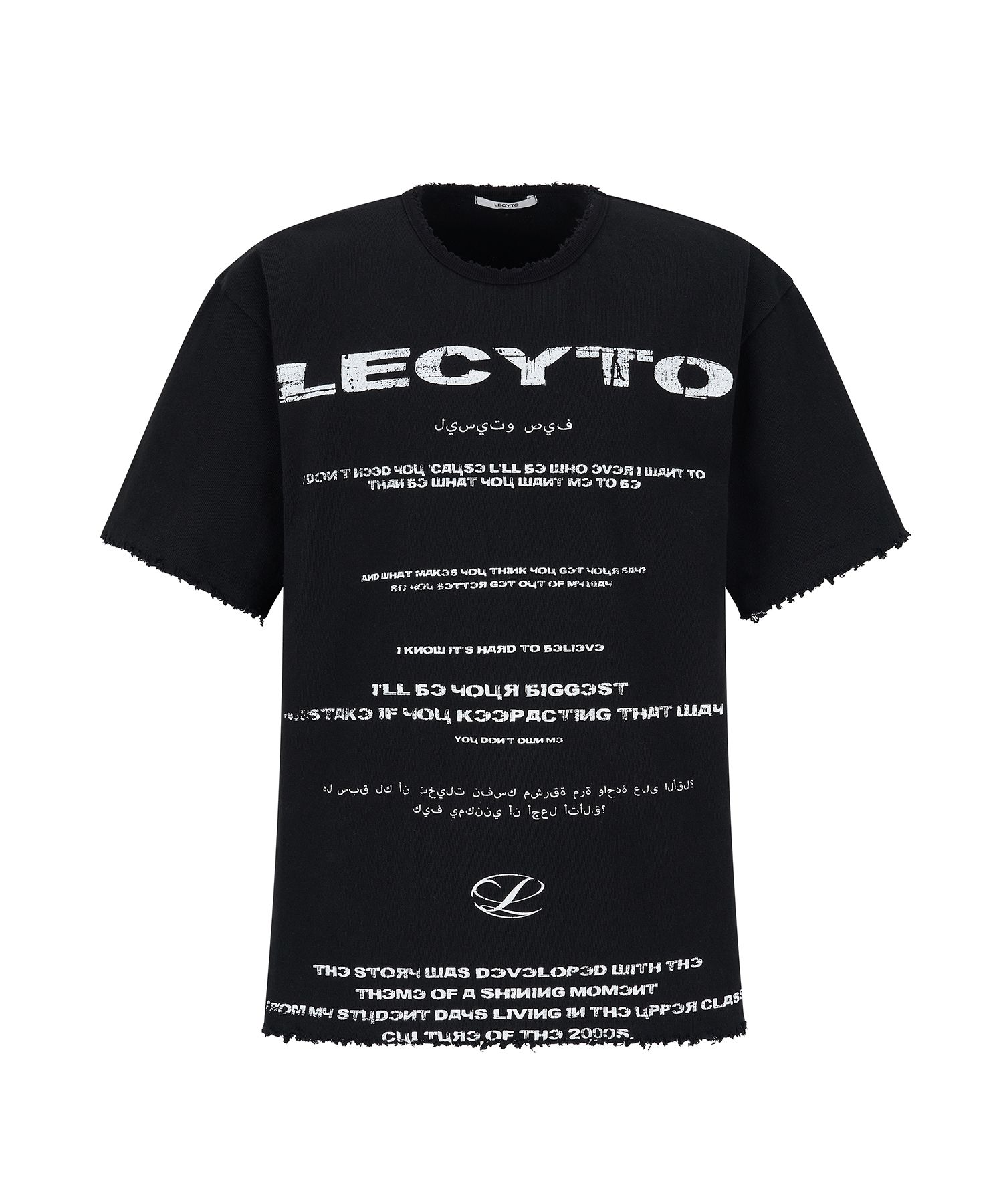 ★LECYTO★ Destroyed Oversized Logo TShirtBlack MUSINSA | LECYTO Destroyed Oversized Logo T-Shirt_[Black]