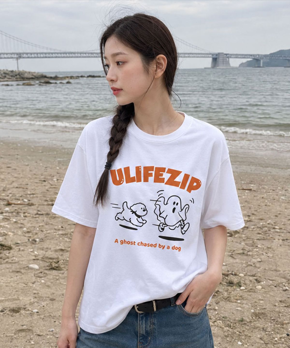 유라이프지(ULIFEZIP) 고스트체이스 우먼 오버핏 반팔티 4 Color [ULZE_1603]