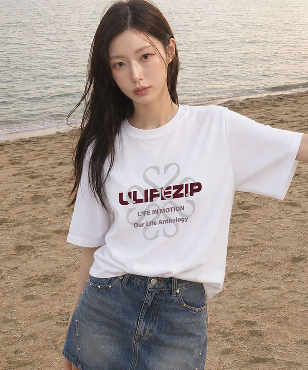 유라이프지(ULIFEZIP) 레드포인트 오버핏 반팔티셔츠 4 Color [ULSE_2002]