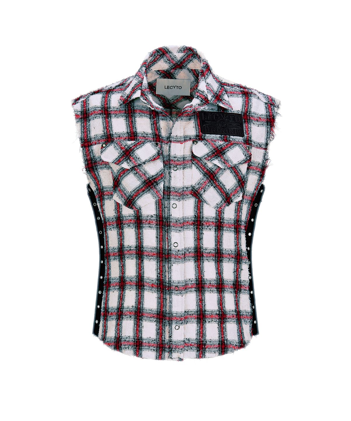 레씨토(LECYTO) Punk Check Vest Shirt_[White]