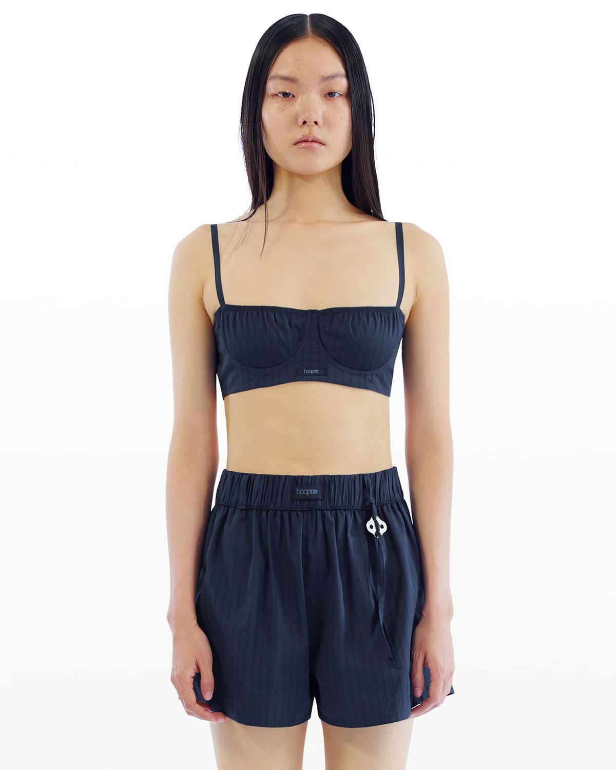 후포(HOOPOE) love balconette bra_navy stripe