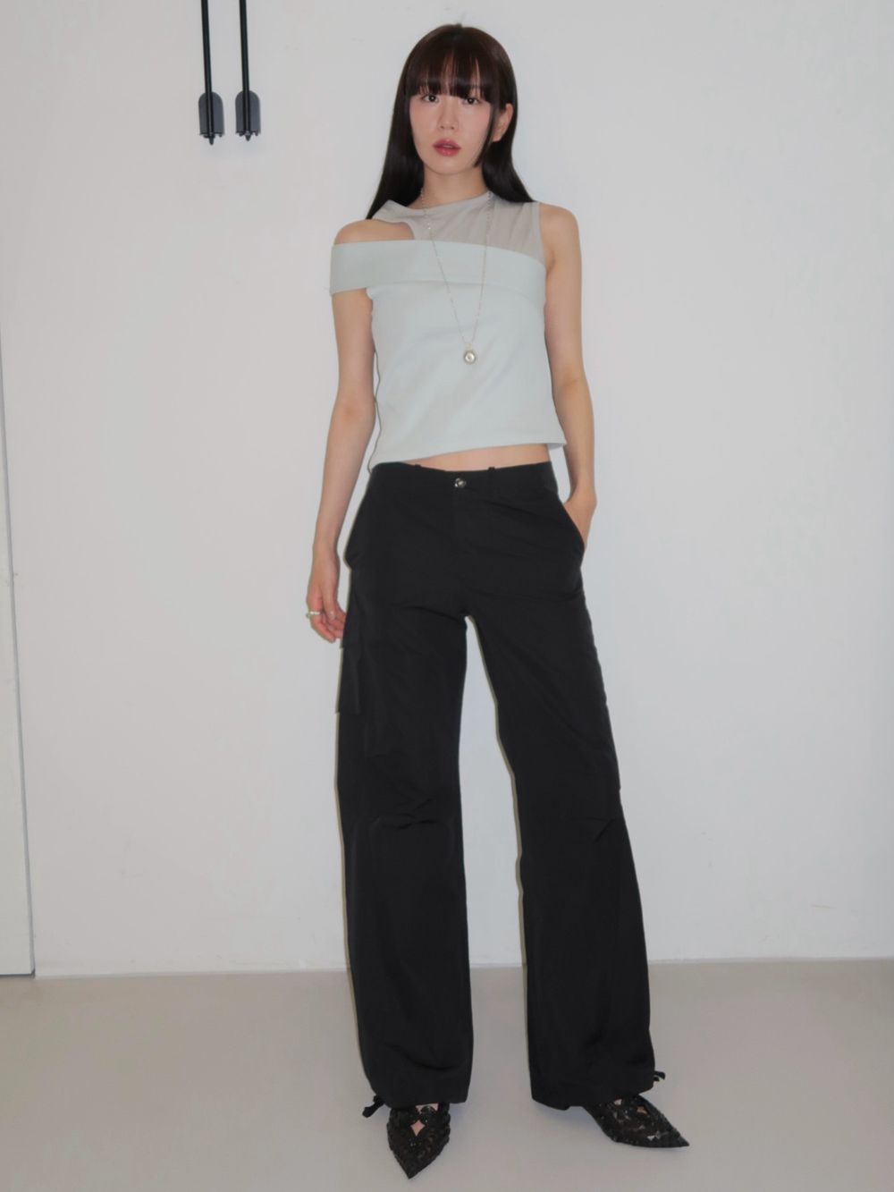 N.WIDE CARGO PANTS_BLACK
