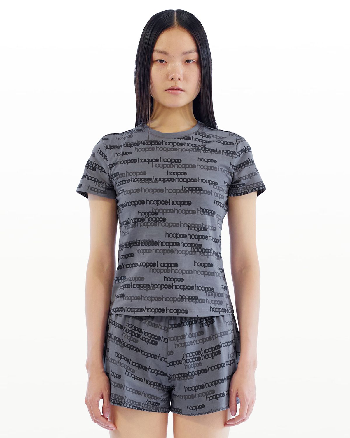 후포(HOOPOE) lettering t-shirt_hoopoe grey