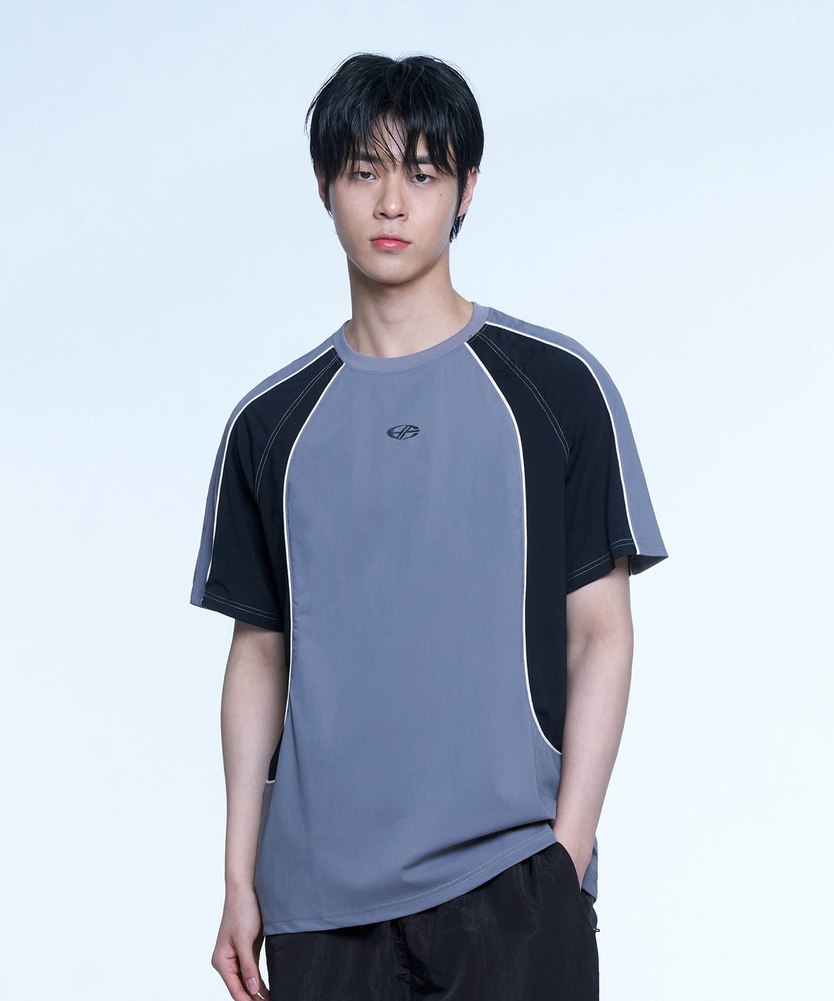 현피트(HYUNFIT) SPORTY JERSEY T-SHIRT-[GRAY]