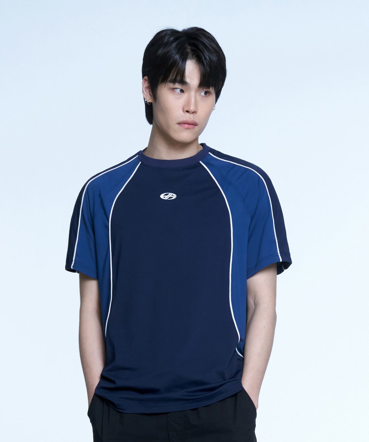 현피트(HYUNFIT) SPORTY JERSEY T-SHIRT-[BLUE]