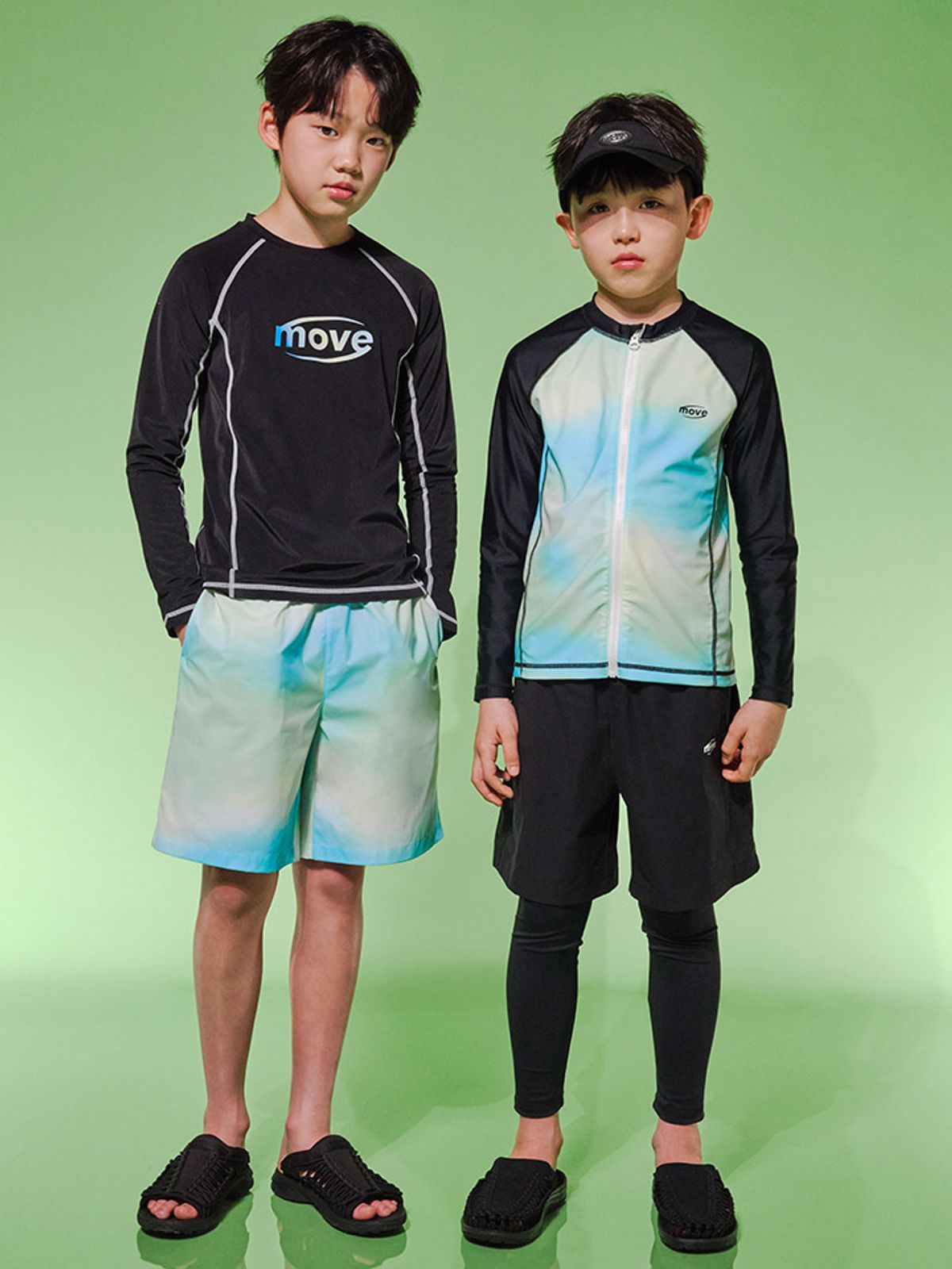 폴햄키즈(POLHAM KIDS) 공용) 래쉬가드 반바지 레깅스 세트_PKF2PT3510