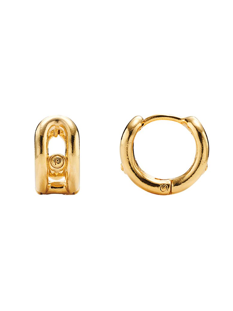 #006 Two Line Small Earrings _ Gold