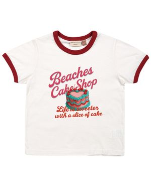 케익샵 링거 티셔츠-레드(Cakeshop ringer T-Shirt red)