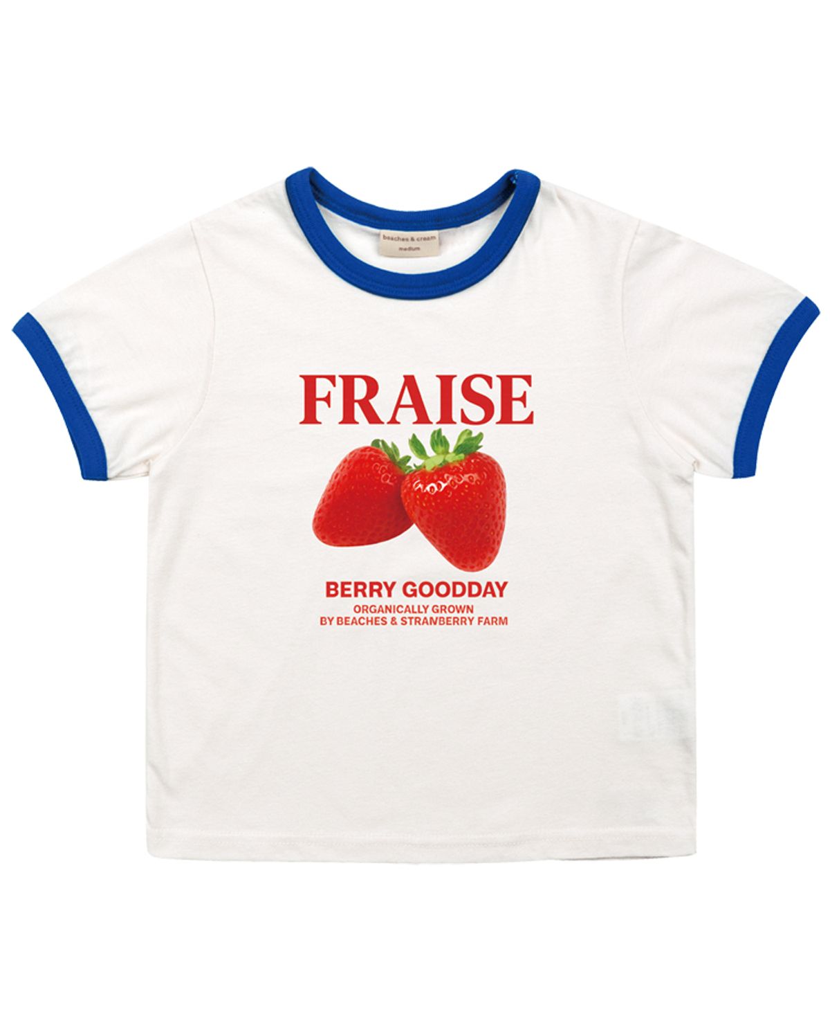 비치스앤 크림 키즈(BEACHESAND CREAM KIDS) 베리 링거 티셔츠-블루(Berry ringer T-Shirt blue)