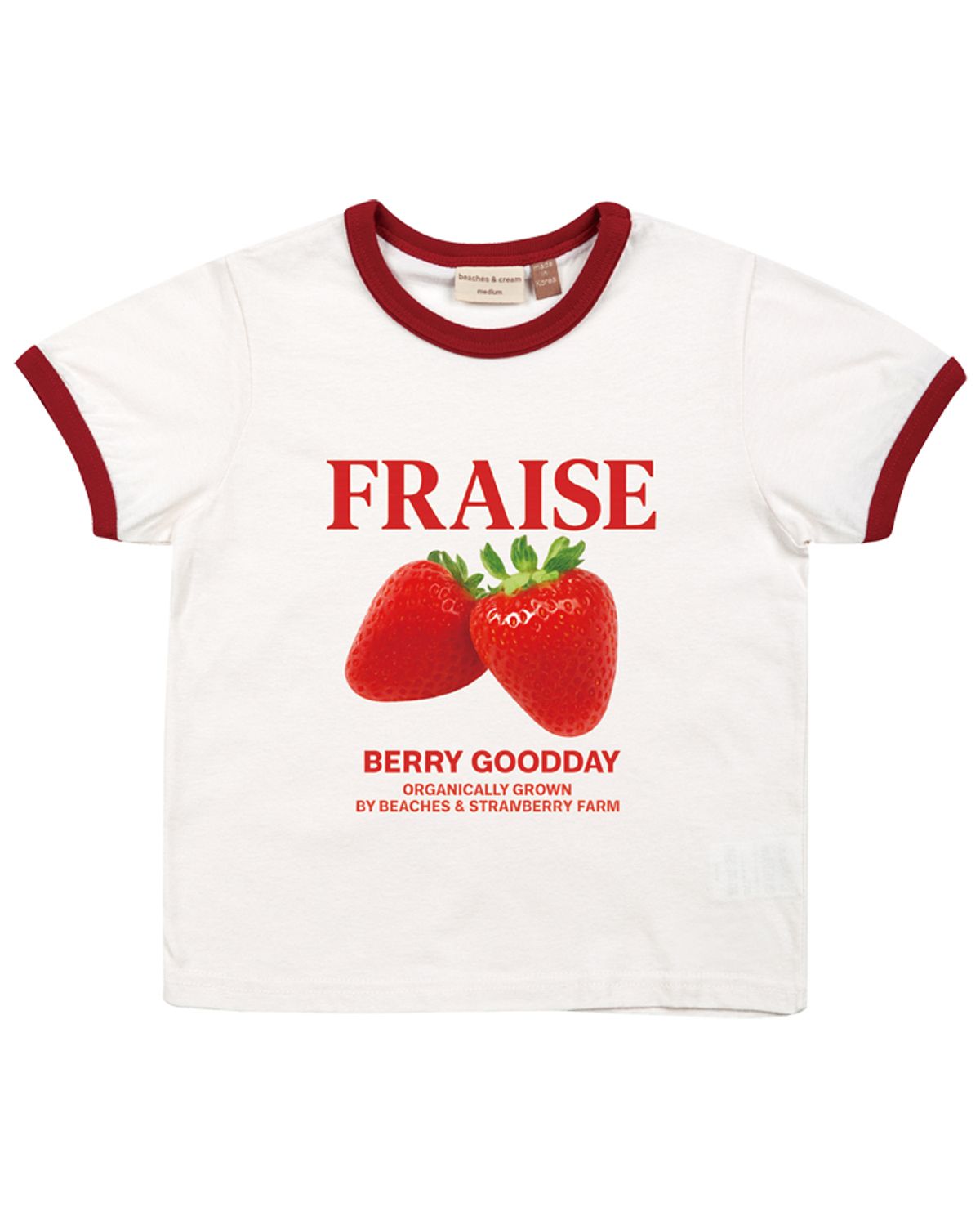 비치스앤 크림 키즈(BEACHESAND CREAM KIDS) 베리 링거 티셔츠-레드(Berry ringer T-Shirt red)