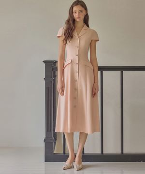 25HS 칼라121 떼루아라인 퀸프리지아 원피스 오렌지핑크