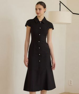 25HS 칼라122 떼루아라인 실루엣클레어 원피스 블랙