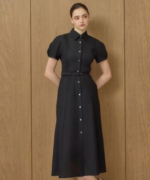 25HS 칼라123 떼루아라인 핀턱 시트러스 원피스 블랙