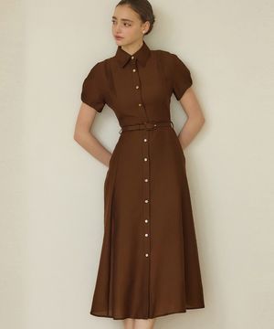 25HS 칼라123 떼루아라인 핀턱 시트러스 원피스 브라운