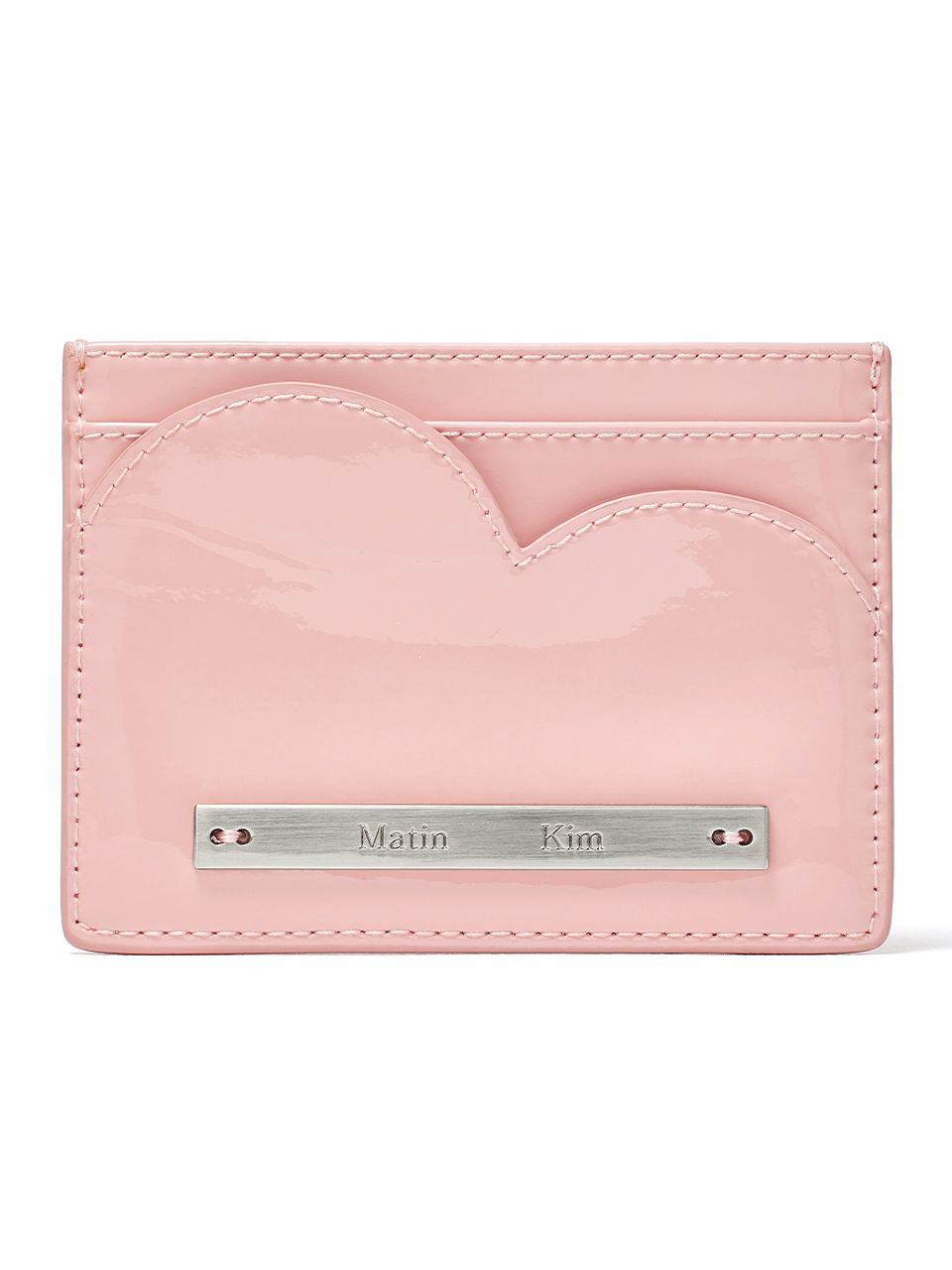 【MATIN KIM】HEART WAVE ENAMEL CARD WALLET★送料・関税込 MUSINSA | MATIN KIM HEART WAVE ENAMEL CARD WALLET IN BLACK