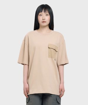 에어로쿨 밀리포켓 티셔츠 베이지