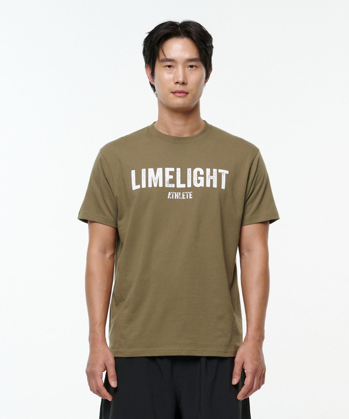라임라잇 어패럴(LIMELIGHT APPAREL) 애슬릿 밀리터리 티셔츠 (카키/화이트)
