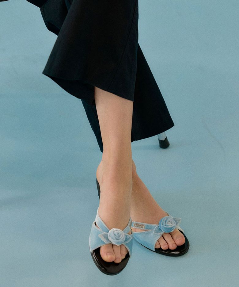 [215] omn Rose Velvet Mule [Low ver.] _Light blue