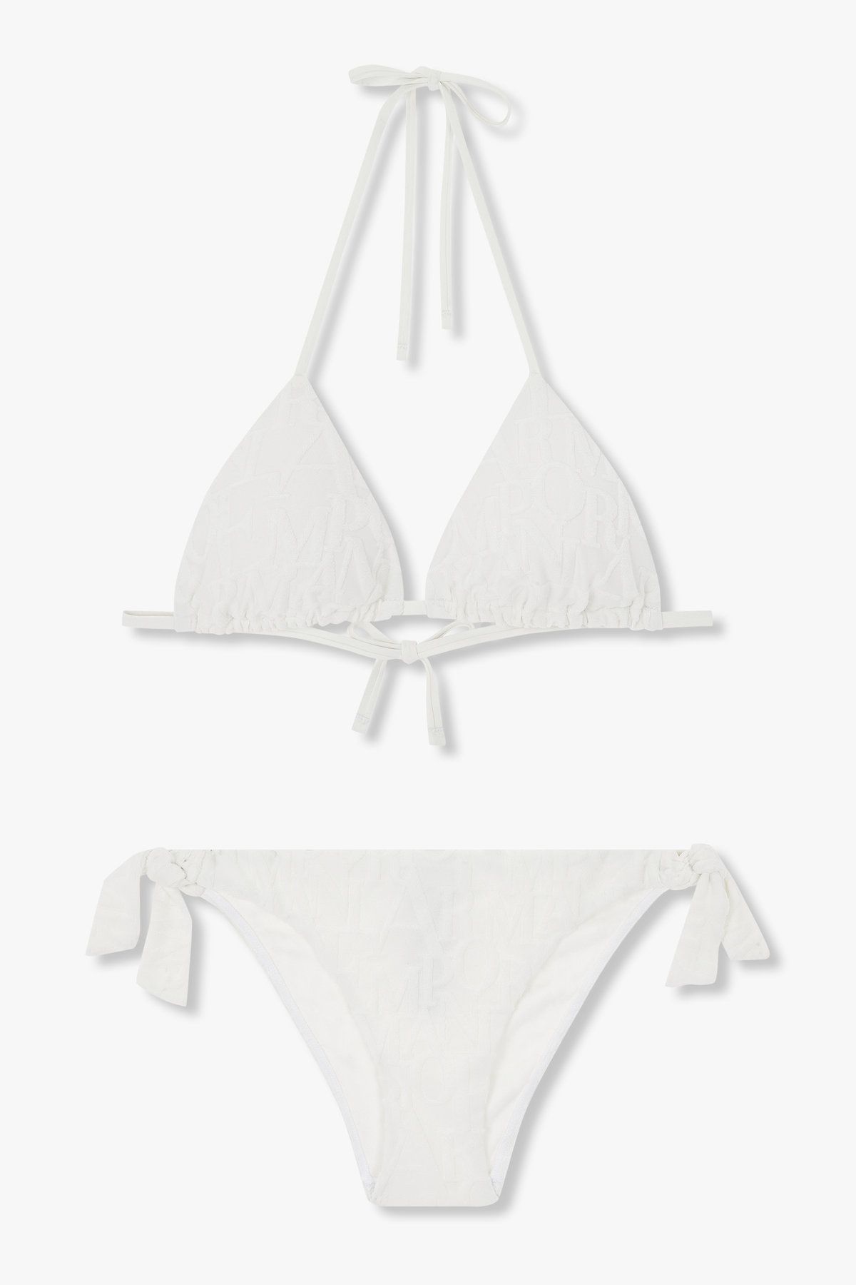 엠포리오 아르마니 언더웨어(EMPORIO ARMANI UNDERWEAR) 여성 트라이앵글 탑 브리프 바텀 비키니 세트  화이트 0825120501