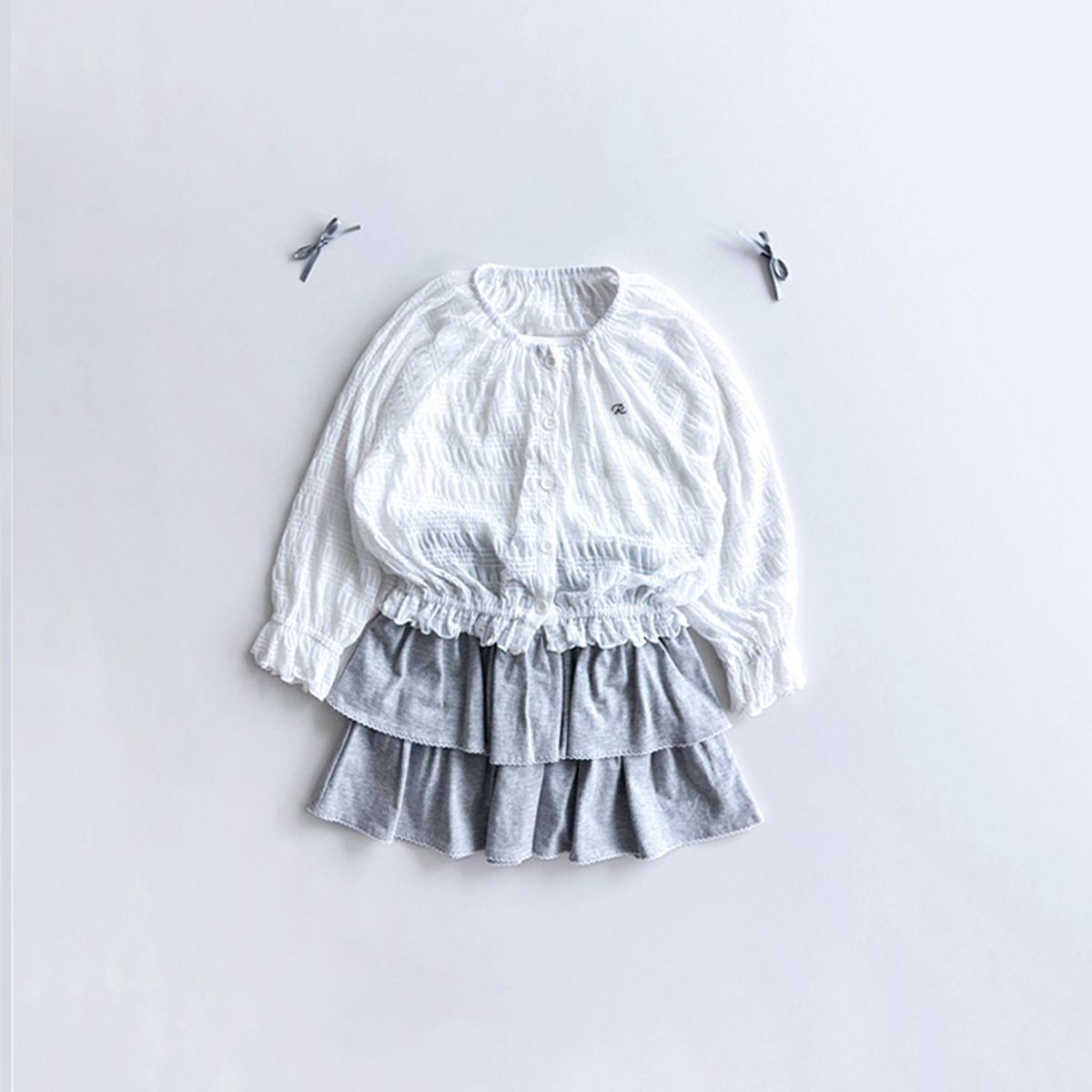 로아앤제인(ROANJANE) (메쉬)셀린 가디건+샤크라 스커트 SET