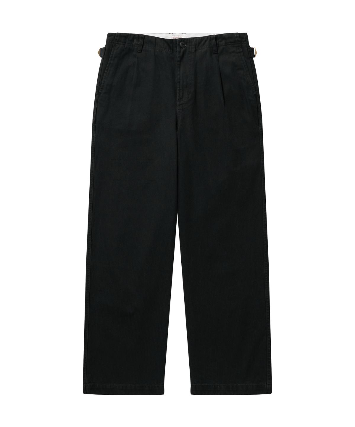 필프(PEALP) One-Tuck Herringbone Washed High Waist Pants (Black)