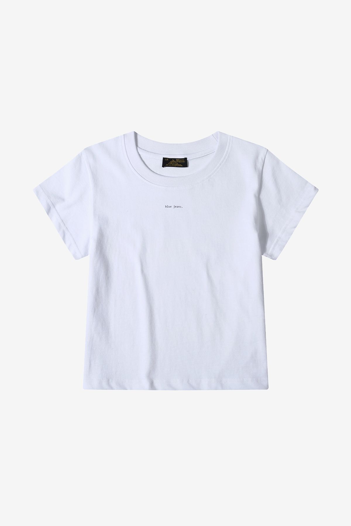 르몽생미셸(LE MONT ST MICHEL) basic lettering crop T-shirts_white