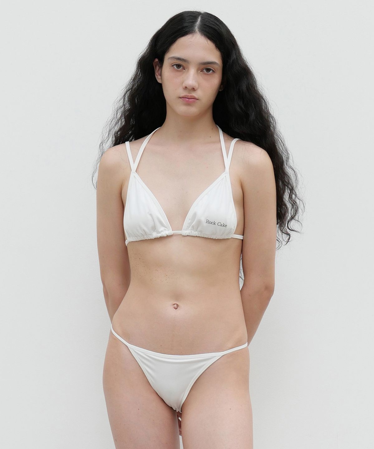 락케이크(ROCKCAKE) Pureline Logo Bikini Top - White