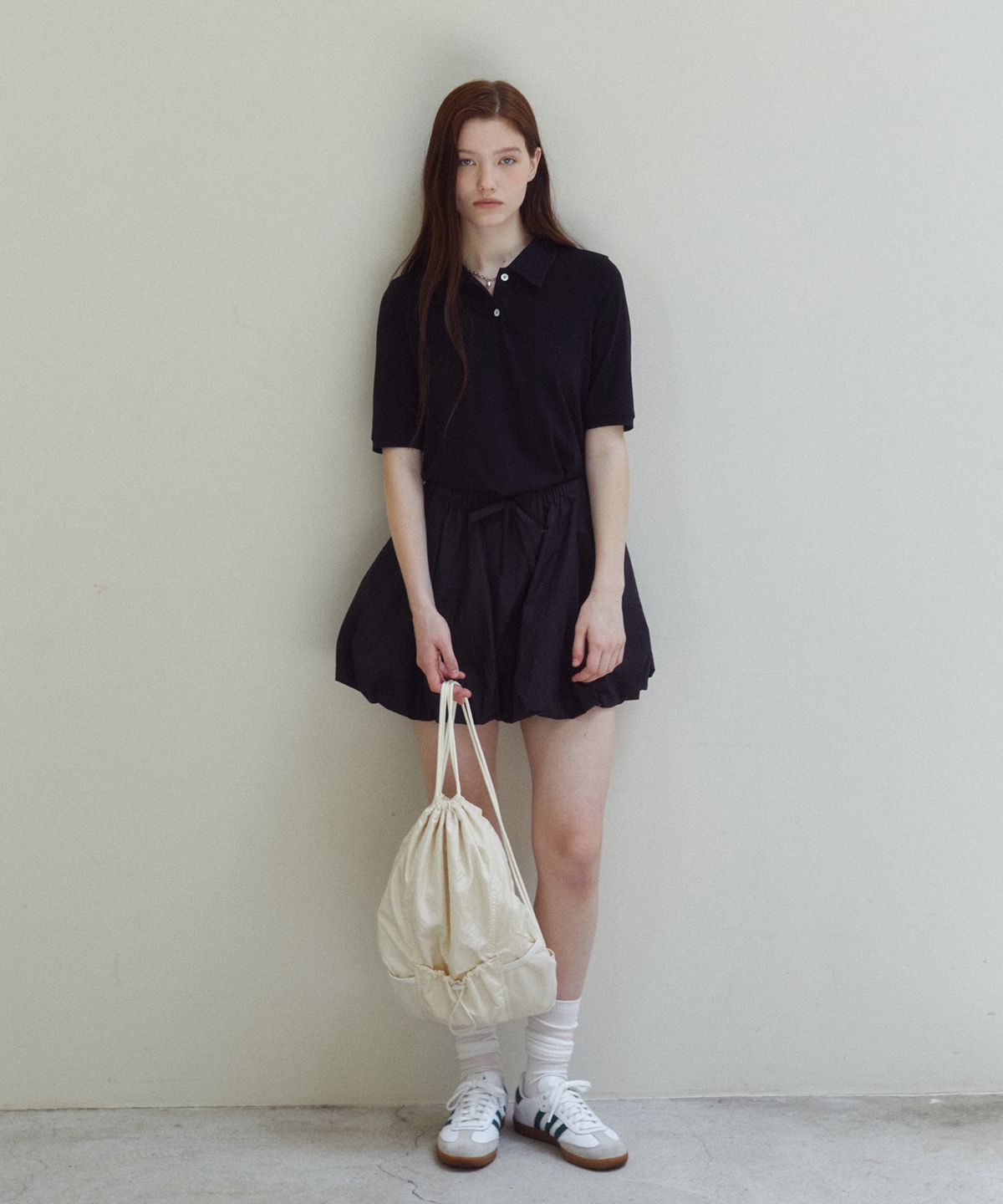 일로일(ILOIL) COTTON JERSEY POLO SHIRT_BLACK