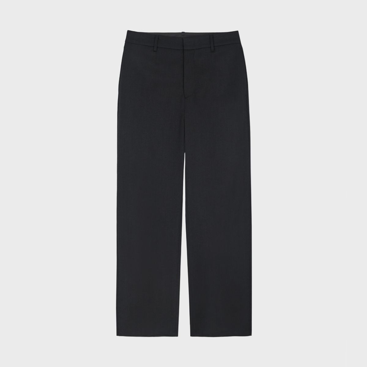 리가즈(REGARDS) Fine Wool Semi Wide Slacks - Charcoal