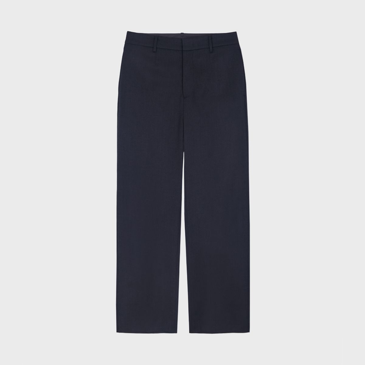 리가즈(REGARDS) Fine Wool Semi Wide Slacks - Dark Navy