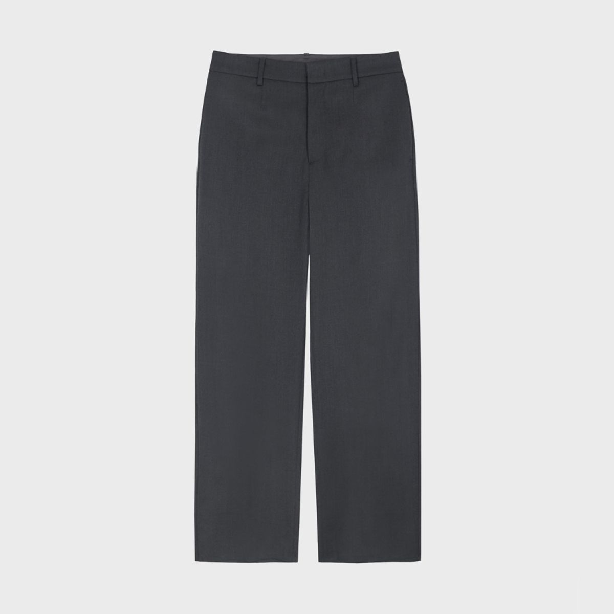 리가즈(REGARDS) Fine Wool Semi Wide Slacks - Dark Gray
