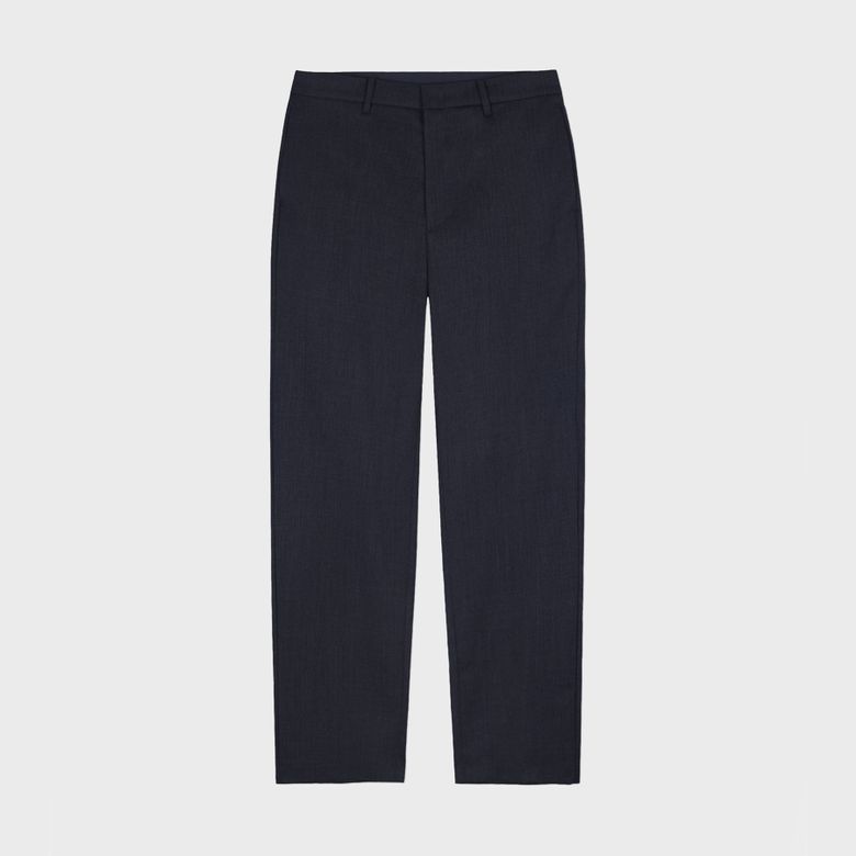 Fine Wool Regular Slacks - Dark Navy
