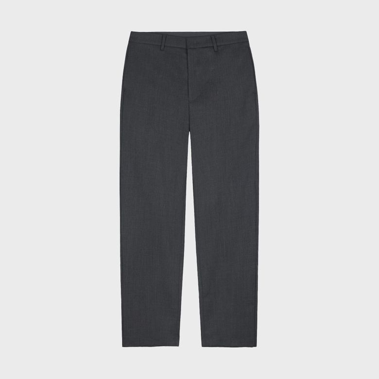 Fine Wool Regular Slacks - Dark Gray