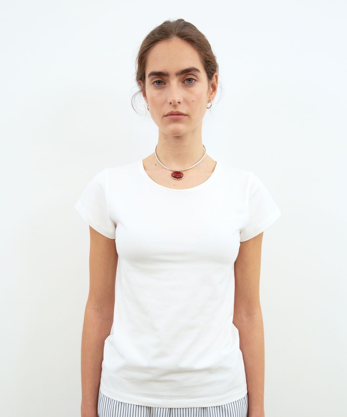 무아르무스(MUARMUS) Essential Slim T-Shirts [Ivory]