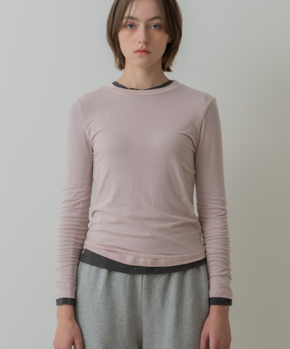 위오이(WIOE) Basic Tencel Long Sleeve_Indy Pink