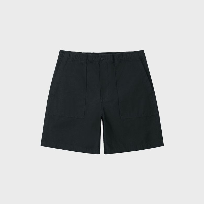 Cotton Fatigue Shorts - Black