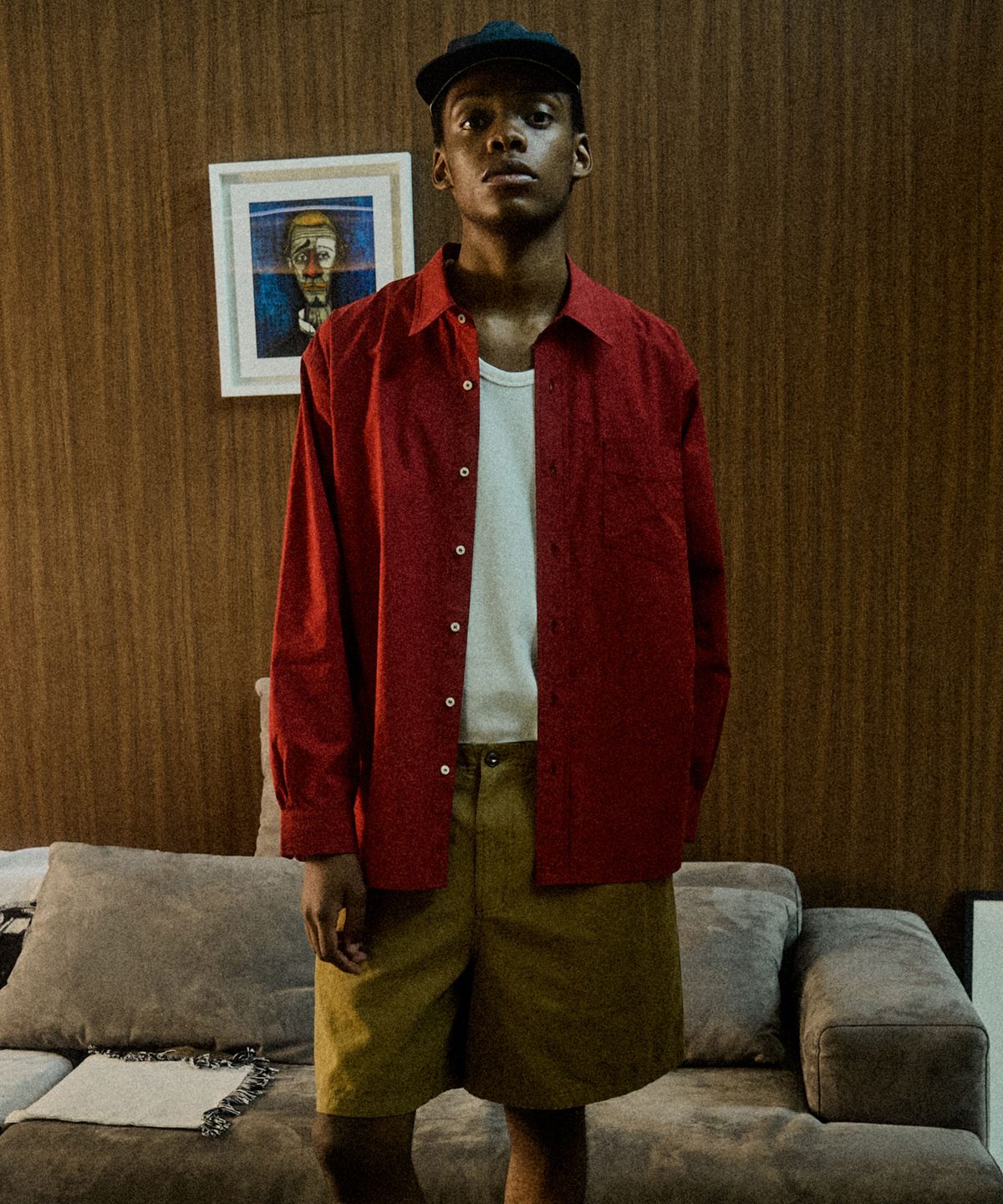 필프(PEALP) Basic Botton Shirt (Deep Red)