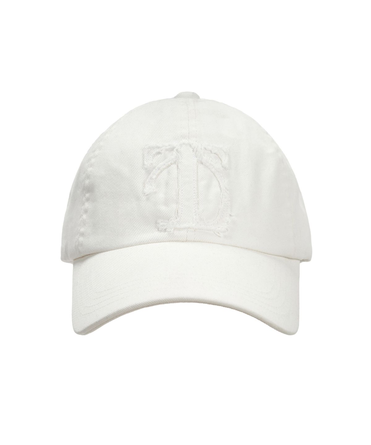 트리밍버드(TREEMINGBIRD) Raw Cut Damage Denim Cap [ White ]