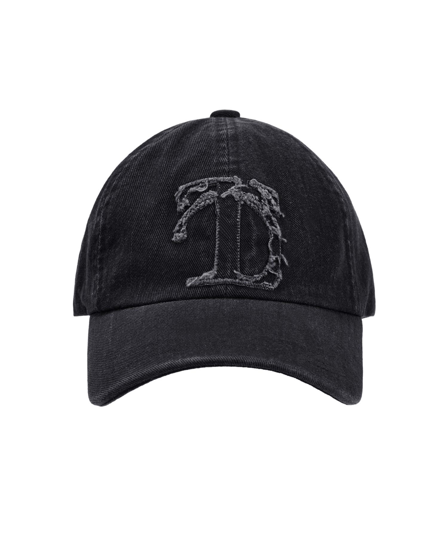 キャップ TREEMINGBIRD 25ss Raw Cut Damage Denim Cap 트리밍버드(TREEMINGBIRD) Raw Cut Damage Denim Cap [ Black