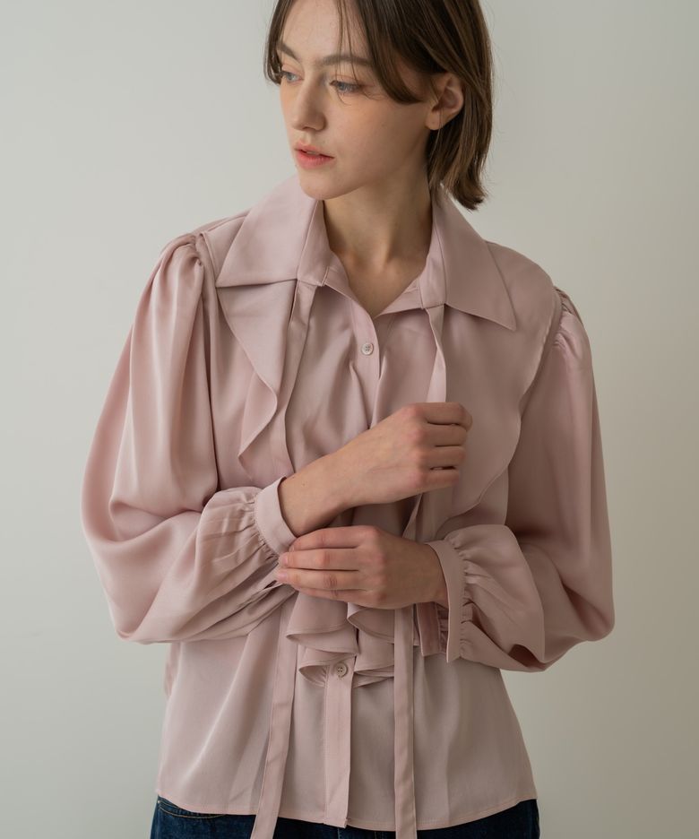Mien Ruffle Tie Blouse_Indy Pink