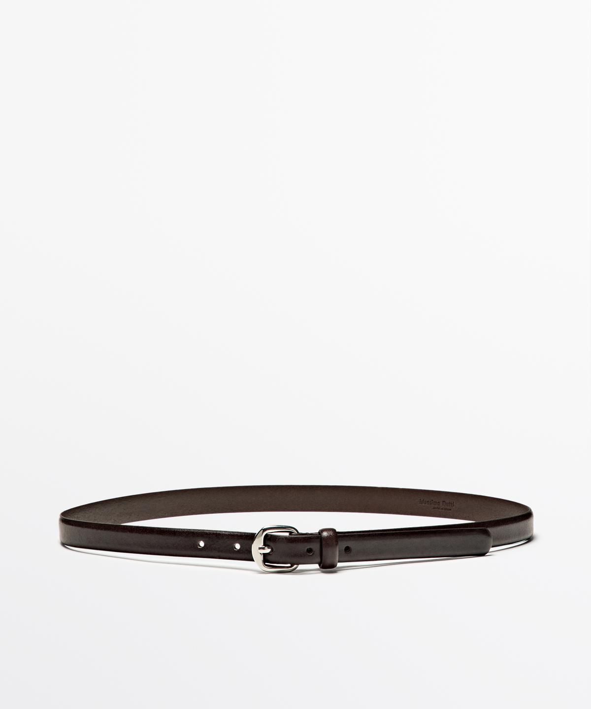 마시모두띠(MASSIMO DUTTI) 아치 버클 디테일 레더 벨트