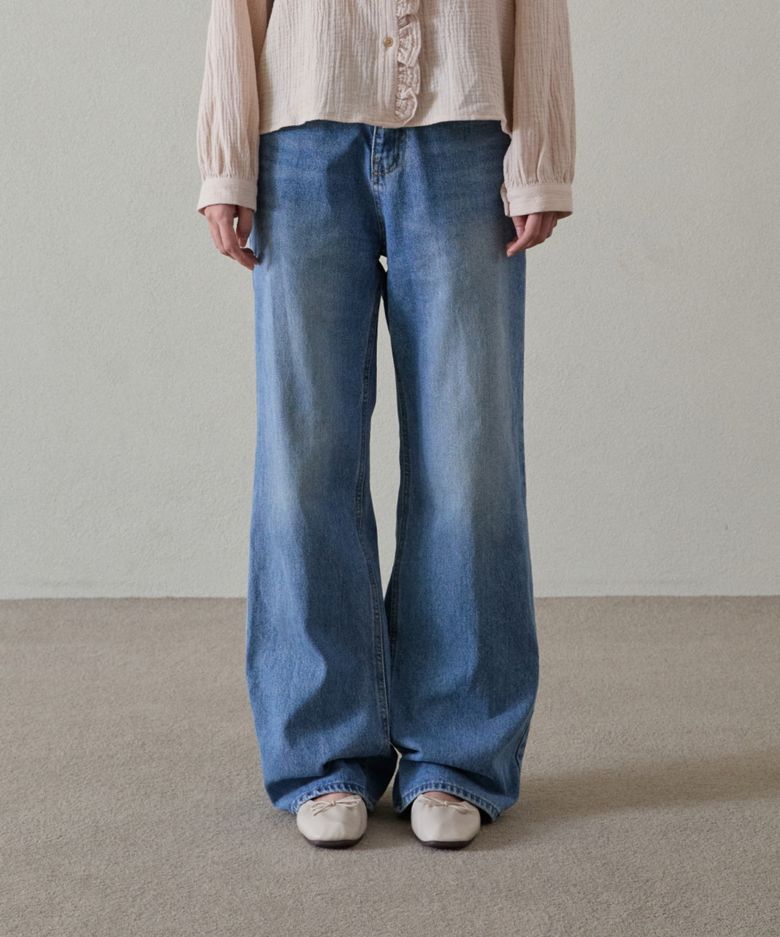 Bella Cotton Denim Pants_Light Blue