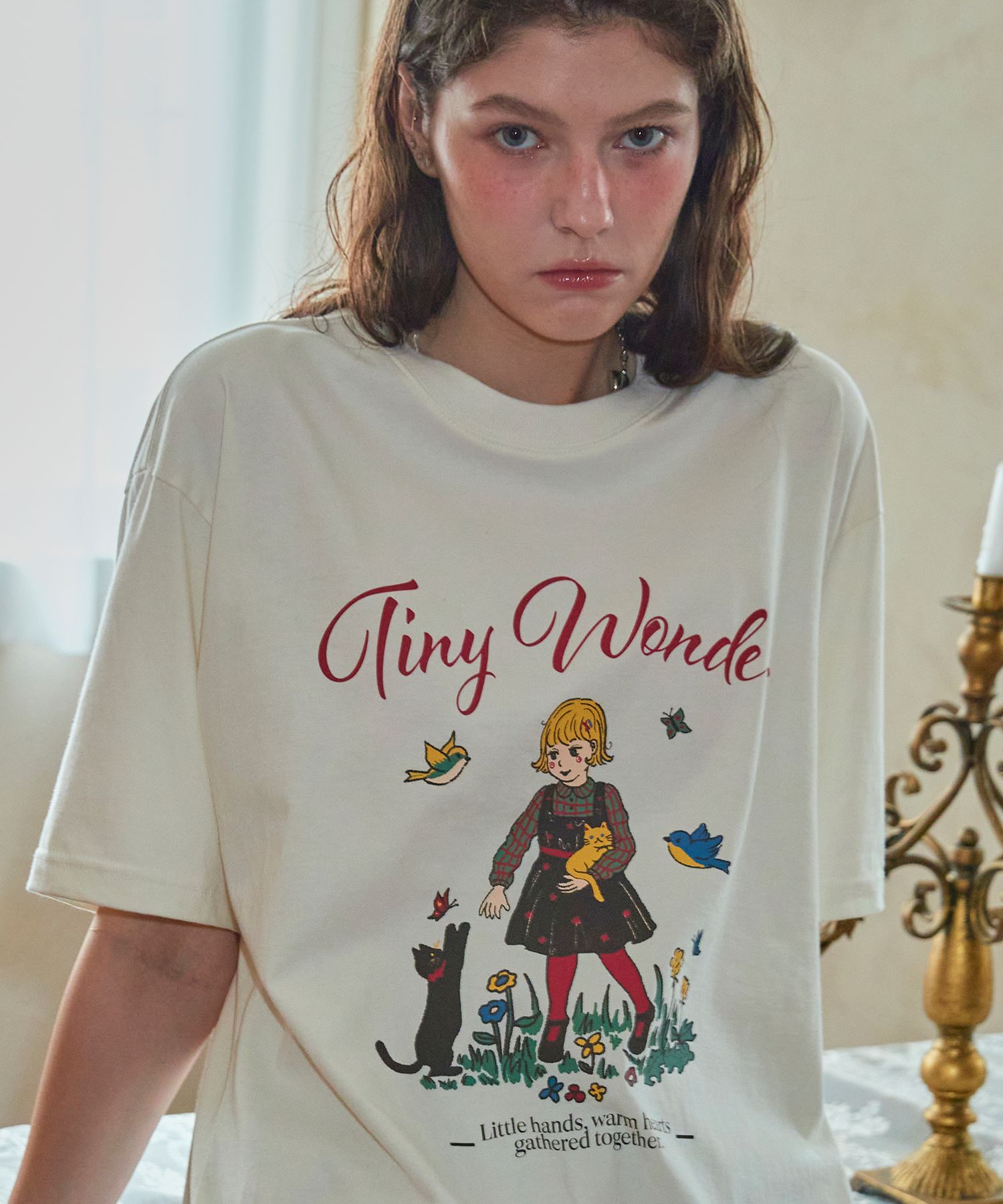 [CPGN STUDIO]★25SS★韓国人気★WONDERS SHORT SLEEVE T-SHIRT MUSINSA公式 | CPGN STUDIO Wonders short sleeve cream