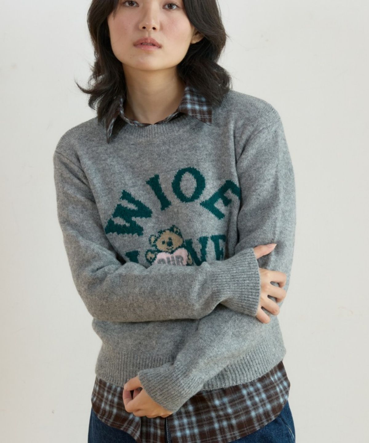 위오이(WIOE) Wioe Love Knit_Grey