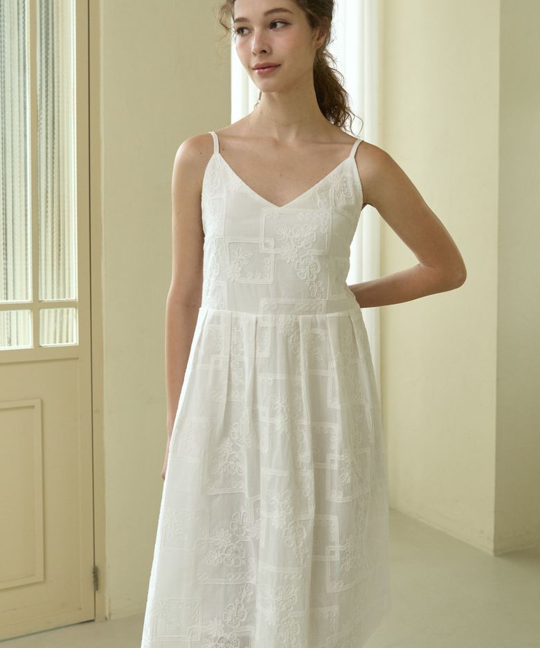 Masha Cotton Sleeveless Dress_White