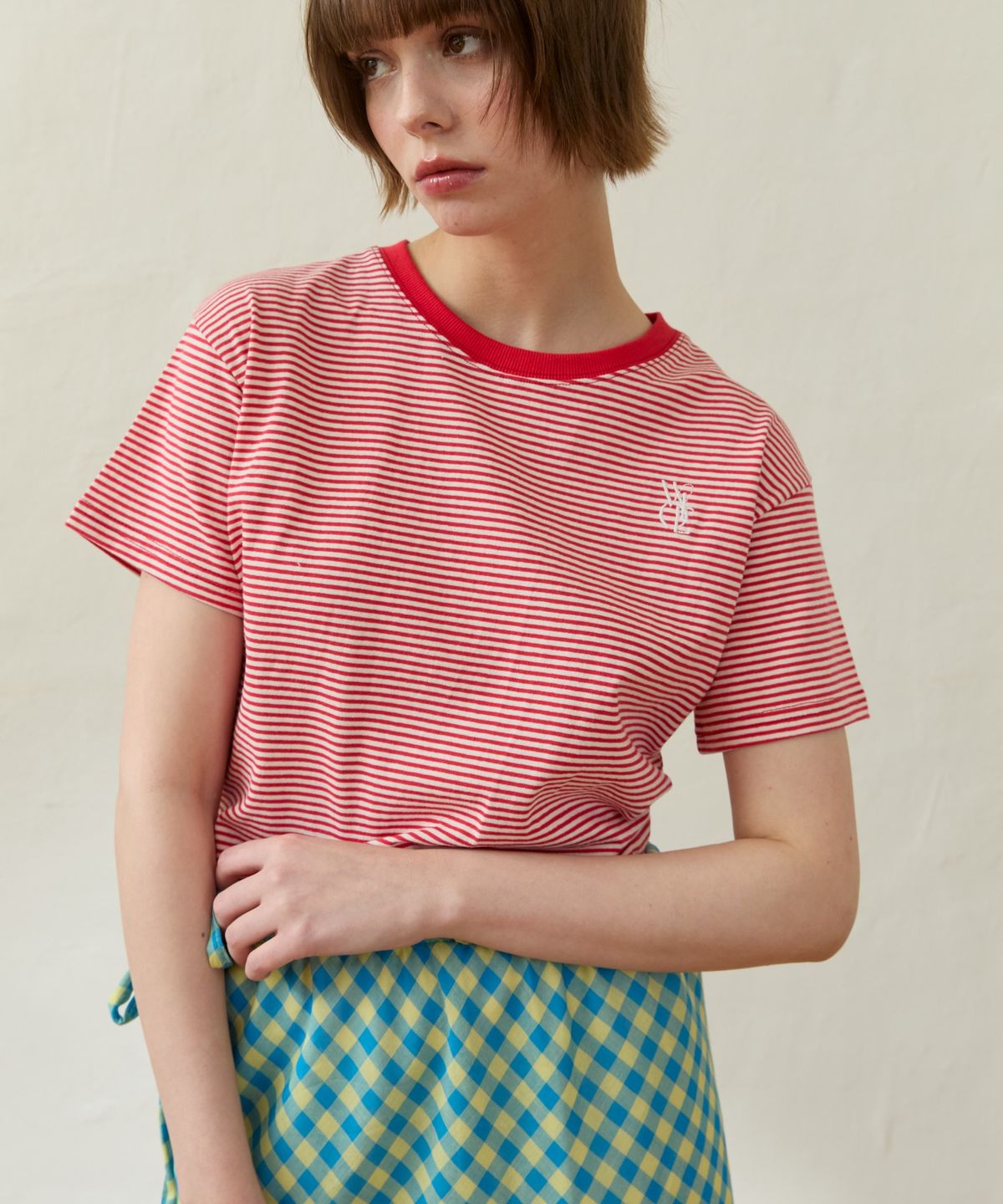 위오이(WIOE) Wioe Logo Stripe T-shirt_Red