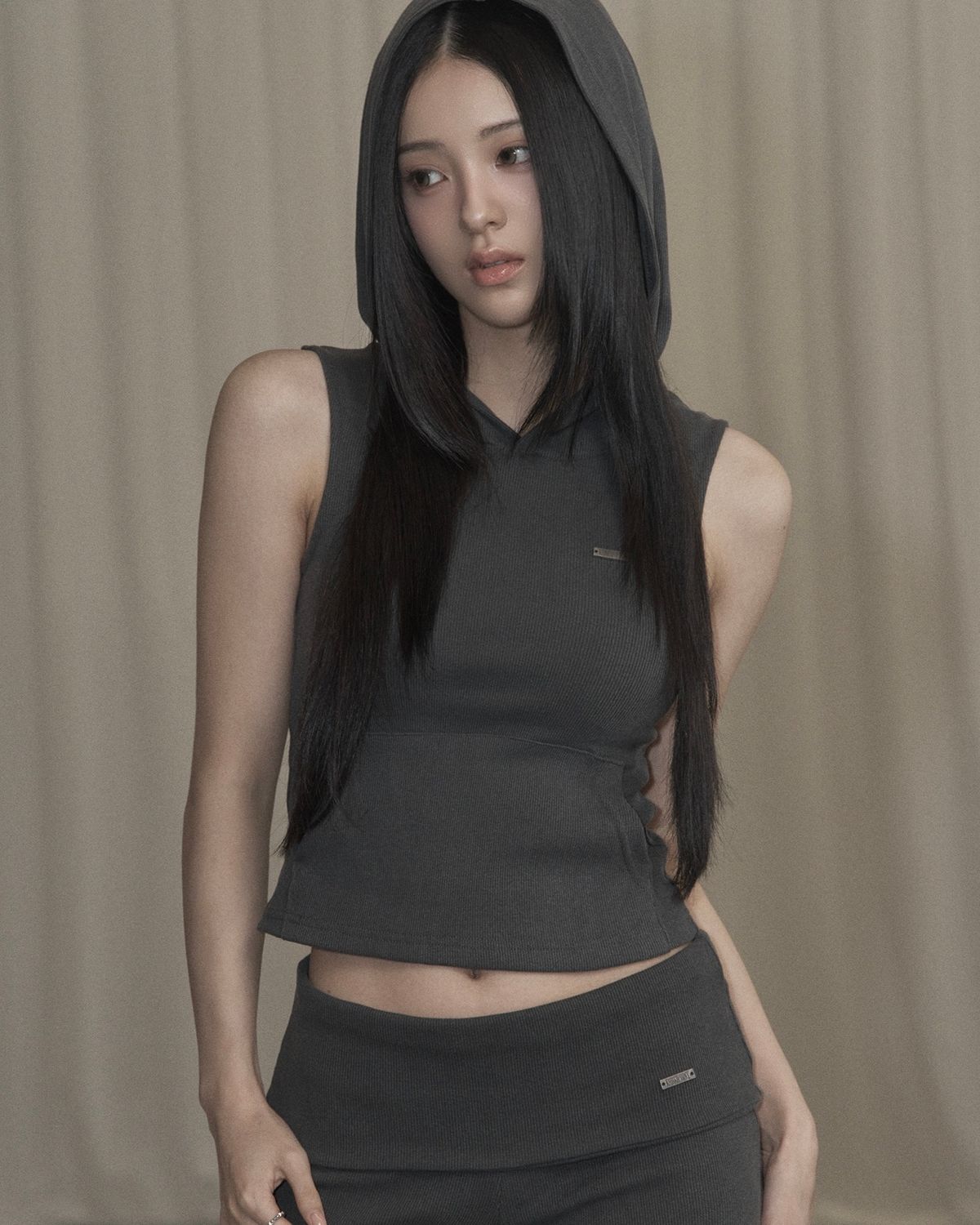 카키포인트(KHAKIPOINT) Vintage Hood Sleeveless (charcoal)