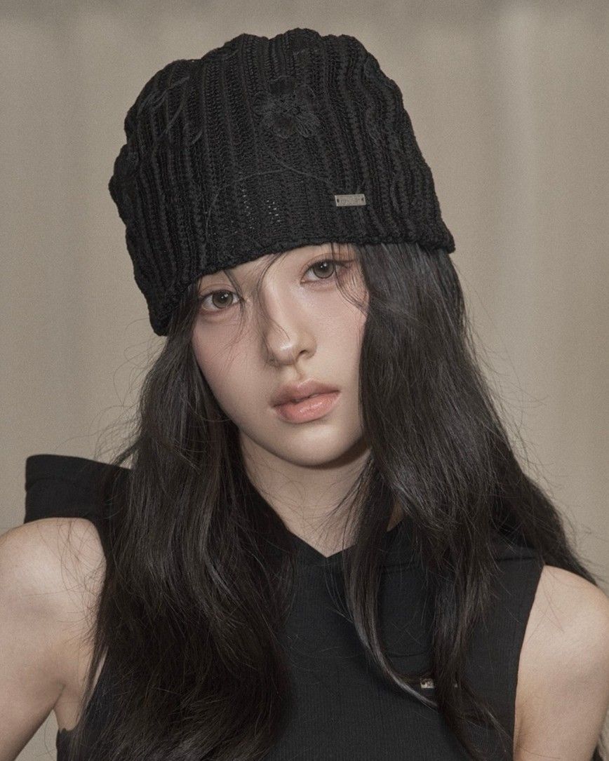【KHAKIPOINT】Flower Beanie ビーニー MUSINSA | KHAKIPOINT Flower Beanie (black)